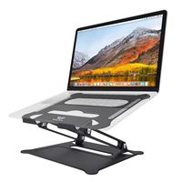 Laptop Notebook Stand, Laptop Riser Portable Fully Ergonomic Mount Ultrabook Notebook Light Weight Aluminum Up to 17" (Black 1)