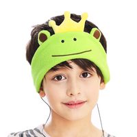 Firik Kids Headphones - Easy Adjustable Kids Costume Headband Silky Headphones for Children, Perfect for Travel and Home - Frog