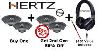 Two Pair of Hertz ECX570.5 5x7 Coaxial Speakers with Kenwood KH-KR900 Headphones Bundle