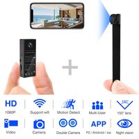 WiFi Spy Hidden Camera 2 Lens HD 1080P Nanny Body Cam for Mobile APP with Night Vision Motion/Detection/Built-in Battery