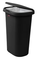 Rubbermaid Spring-Top Lid Trash Can for Home, Kitchen, and Bathroom Garbage, 13 Gallon, Black