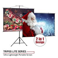 Akia Screens 2 in 1 Portable Projector Screen Dual Tripod Stand/Wall Mount 110 in 4:3/104 in 16:10/102 in 16:09 for Indoor Outdoor Screen 4K / 8K HD Projector Screen with Carrying Bag AK-T110VLITE