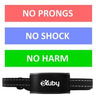 eXuby Friendliest Bark Collar for Small Dogs - No Prongs, No Shock & No Harm - Only Sound & Vibration - Stay in Control with 7 Levels of Intensity - Rechargeable - Most Humane No Bark Collar