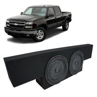 Compatible with 01-06 Chevy Silverado Non-HD Crew Truck Kicker CompVT CVT10 Dual 10" Sub Box Enclosure - Final 2 Ohm