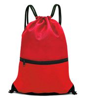 HOLYLUCK Men & Women Sport Gym Sack Drawstring Backpack Bag - Red