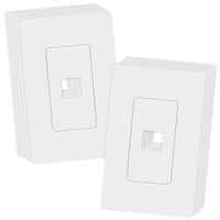 TOPGREENER 1 Port Keystone Jack RJ45 Screwless Wall Plate, Cat7 Cat6 Cat5 Compatible, Size 1-Gang 4.69" x 2.93", Port .60" x 50", Polycarbonate Thermoplastic, SI8871-10PCS, White (10 Pack)