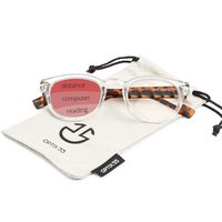 Progressive Reading Glasses for Men & Women; Blue Light Blocking Glasses Multifocus Readers - Computer Glasses Trifocal Anti Eyestrain, No Line 3 in 1 Focus Strength (+2.00)