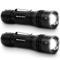GearLight TAC LED Tactical Flashlight [2 PACK] - Single Mode, High Lumen, Zoomable, Water Resistant, Flash Light - Camping, Outdoor, Emergency, Everyday Flashlights with Clip