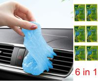 EnjoyULife 6 pcs Car Keyboard Cleaning Mud, 6in1 Car Cleaning Glue Gel, Keyboard Cleaning Mud, For Remove Stains On Keyboards, Car Vents