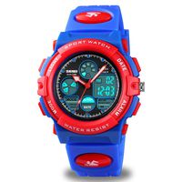 Kids Digital Sport Watch, Boys Girls Waterproof Sports Outdoor Watches Children Casual Electronic Analog Quartz Wrist Watches with Alarm Stopwatch (Red Blue)