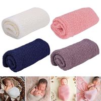 Outgeek Newborn Baby Photography Props 2 Pack Long Ripple Wrap DIY Newborn Photography Wrap (White, Pink, Navy and Lilac)