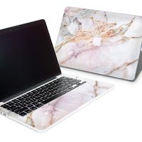 ZizzStore MacBook Hard Case and Keyboard Decal Set Protective Hard Shell with Vinyl Sticker Around Keyboard for (MacBook Air 11 (A1370 & 1465), Rose Gold Marble)