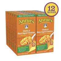 Annie's Shells & Aged Cheddar Macaroni and Cheese, Mac and Cheese (Pack of 12)