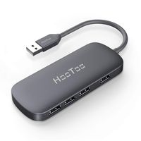 USB Hub, HooToo Ultra Slim 4-Port USB 3.0 Data Hub (5Gbps Transfer Speed, Anodized Alloy, Compact, Lightweight, for Mac and Windows OS) (Grey)