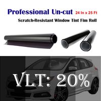 Mkbrother Uncut Roll Window Tint Film 20% VLT 24" in x 25' Ft Feet Car Home Office Glasss