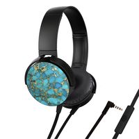 Headphones, Portable On-Ear Over Ear Stereo Headsets with Microphone, 1.2m Cable Lightweight Headphones Noise Isolation for Smartphones/iPhone/Samsung/iPod/Andriod/HTC - Turquoise Blue