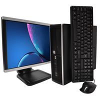 HP Elite Desktop PC, Intel Core i5 3.1 GHz, 8 GB RAM, 500 GB HDD, Keyboard/Mouse, WiFi, 17in LCD Monitor (Brands Vary), DVD-ROM, Windows 10, (Upgrades Available) (Renewed)