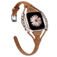 TOYOUTHS Leather Strap Compatible with Fitbit Versa/Versa 2 Bands for Women Slim Genuine Leather Wristbands Replacement Versa Lite Special Edition Dressy Handmade Accessories Scrub Brown