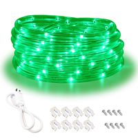 Green Rope Lights,16ft Waterproof, Connectable and Flexible LED Strip Lights with Advanced LEDs and Crystal-Clear Thick PVC Jacket, High Brightness, Great for Deck Pergola Handrail Bedroom