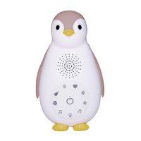 ZazuKids Portable Sound Machine and Nightlight, Pink Sound Soother with Bluetooth Speaker, Zoe Penguin Design, for Babys and Young Children