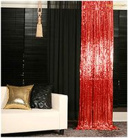 Red 4FTx8FT Sequin Photo Backdrop Bridal Shower Photo Booth Backdrop Red Sequin Curtains 2 Panels-190321E