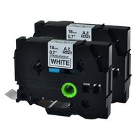 GREENCYCLE 2PK Extra Strength Adhesive Black on White Label Tape Compatible for Brother TZE-S241 TZ-S241 TZeS241,3/4 Inch,PT-D400 Labeling Maker