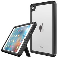Vapesoon iPad Mini 4 Waterproof Case,Waterproof Shockproof Snowproof Clear Case with Adjustable Tablet Stand Compatible iPad Mini 4 Black-/Clear (7.9 inch)