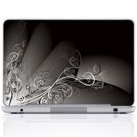 Meffort Inc 17 17.3 Inch Laptop Notebook Skin Sticker Cover Art Decal (Free Wrist pad) - Black White Swirl
