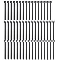 Pasow 50pcs Reusable Fastening Adjustable Cable Ties Wire Management (8 Inch, Black)