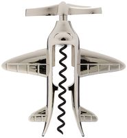 Le'raze Airplane Wine Bottle Cork Screw Bottle Opener, Aviation Corkscrew Barware, Plane Pull Cork Tool, Ideal For Flying Bartender, Hosting, Pilot Gift, Party Favor, Silver Chrome Bar Decor