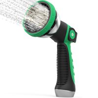 Vremi Heavy Duty Metal Garden Hose Nozzle - 10 Pattern High Pressure Thumb Control Jet Shower Sprayer for Gardening Watering Car Washing - No Squeeze Handle Power Washer Attachment Long Water Spray