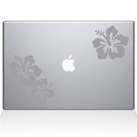The Decal Guru Hibiscus Decal Vinyl Sticker, 11" MacBook Air, Silver (1456-MAC-11A-S)