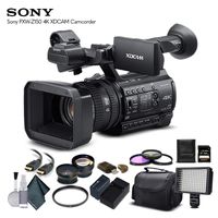Sony PXW-Z150 4K XDCAM Camcorder (PXW-Z150) with 64GB Memory Card, Extra Battery and Charger, UV Filter, LED Light, Case, Telephoto Lens, Wide Angle Lens, and More - Advanced Bundle