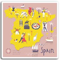 2 x 10cm Spain Map Vinyl Stickers - Madrid Travel Sticker Laptop Luggage #17028 (10cm Wide)