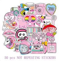 50pcs Cute Girl Vinyl Waterproof Stickers for Car, Laptop, Luggage, Skateboard, Motorcycle, Bicycle Decal Graffiti Patches
