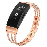 fastgo Compatible with Fitbit Inspire HR Bands/Fitbit Inspire Band, Adjustable Stainless Steel Replacement Wristbands Classy Dressy Bracelet Heart Rate Inspire Accessories for Women Girls (Rose Gold)