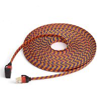 CAT7 Weave Shielded Ethernet Cable Flat Patch Cable FTP Patch Cord LSOH Engineering Grade Network Cable, 3M/9.8ft