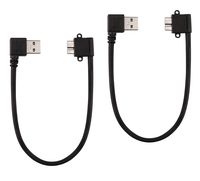 Yeeco 2PCS Right Angle A Male to Micro B Male USB Cable Right Angle Micro B Extension Cable Adapter Cord for Charging Data Syncing Smartphone PC Laptop Hard Disk