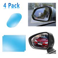 Rearview Mirror and Side Window Films (Rec+Oval)-4 Pack(5.7x3.9Inch+5.9x7.9Inch) Universal Rainproof Car Rear View Mirror Window Clear Nano Car Anti Fog Anti-Glare,Anti-Scratch Protective Film