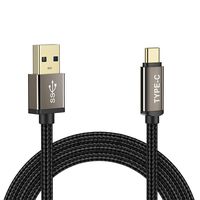 USB C Cable 3 ft, USB Type C to USB 3.0 Cable - Braided Fast Charging Data cable for S8/S8 Plus, LG G5 G6 V20, Google Pixel, Nexus 5X/6P, Moto Z2 Play, Nintendo Switch, GoPro5 - Black