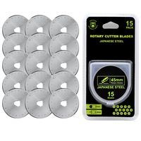 Headley Tools 45mm Rotary Cutter Blade(Pack of 15) Fits Olfa Fiskars Turecut (45MM, Quantity 15pc)