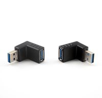 JEVIT USB 3.0 up Down Male to Female Extension Adapter Combo Upward and Downward 90 Degree Right Angle USB 3.0 Super-Speed Connector Adapte Coupler