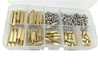 HVAZI 210pcs M3 Male Female Brass Spacer Standoff/Stainless Steel Screw/Nut Assortment Kit