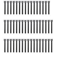 Pasow 50pcs Reusable Fastening Adjustable Cable Ties Wire Management (6 Inch, Black)