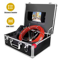 Sewer Camera,Inspection Camera 100ft/30M Cable with Distance Counter Industrial Endoscope DVR Video Record 7" TFT Monitor 1000TVL Sony CCD Duct HVAC Borescope Waterproof IP68 Camera (7D1-30M-DVR-DC)