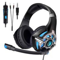 Sades SA822 Gaming Headset Over-Ear Gaming Headphone for PS4, Xbox One PC Computer Mobile Phone (Black/Blue)