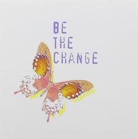 3dRose Be the Change Butterfly Inspirational Quotes - Greeting Cards, 6 x 6 inches, set of 12 (gc_31422_2)