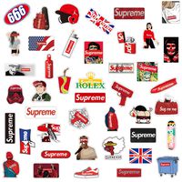 QWDDECO Supreme Sticker Pack [102 pcs] Vinyl Stickers for Laptop,Skateboard,Bike,Luggage,PS4,Xbos one,iPhone-Party Favors for Adults,Teens,Boys and Girls-Graffiti Decal-Waterproof