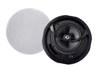 Monoprice Alpha 2-Way Ceiling Speakers - 6.5 Inch (Pair) Carbon Fiber, Paintable Magnetic Grille, Louder with Less Power