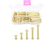 LBY 100pcs Phillips Chicago Screws Binding Screw Posts,M5 x 10/20/30/40/50mm Book Screws,Binding Barrels and Screws Assortment Kit, for Leather Saddles Purses Belt Repair,Copper-Plated